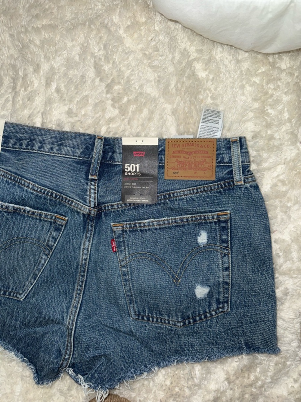Levi's 501 Cutoff Denim Shorts in Medium Blue